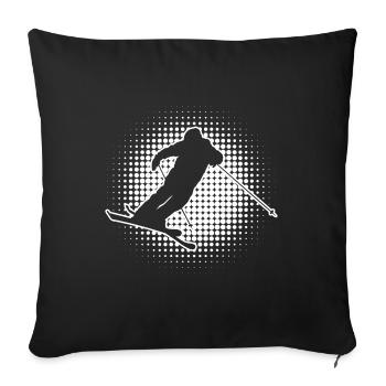 Ski Jumping Slopestyle Damen Ski Freestyle - Sofakissenbezug 45 x 45 cm - Schwarz - Vorne
