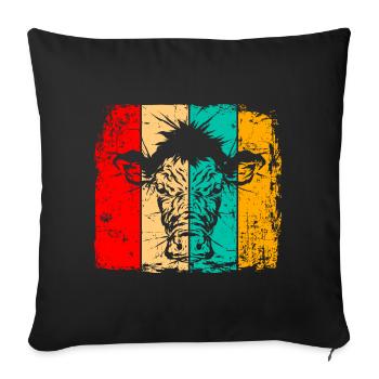 Cow retro - Sofa pillowcase 17,3'' x 17,3'' (45 x 45 cm) - black - Front