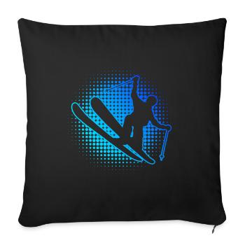 Ski Jumping Ski Freestyle Slopestyle Freestyle Ski - Sofakissenbezug 45 x 45 cm - Schwarz - Vorne