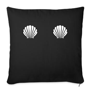 coquillage - Housse de coussin décorative 45 x 45 cm - noir - Devant