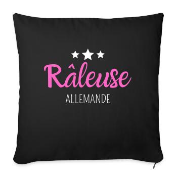 Râleuse allemande - Housse de coussin décorative 45 x 45 cm - noir - Devant