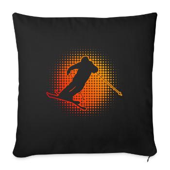 Slopestyle Ski Freestyle Saut à ski Femmes - Housse de coussin décorative 45 x 45 cm - noir - Devant