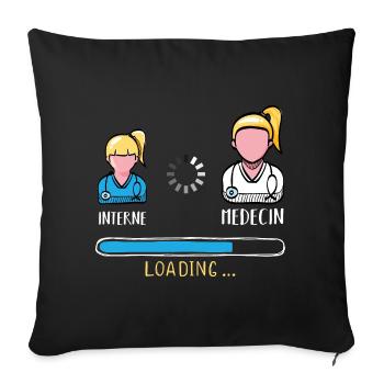 Internal loading doctor humor future doctor - Sofa pillowcase 17,3'' x 17,3'' (45 x 45 cm) - black - Front