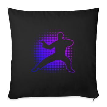 Wushu Women Men Kungfu Martial Arts Kung Fu - Sofa pillowcase 17,3'' x 17,3'' (45 x 45 cm) - black - Front