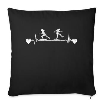 Skateboarding Skateboard Skating Longboard Skater - Housse de coussin décorative 45 x 45 cm - noir - Devant