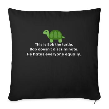 Bob la tortue - Housse de coussin décorative 45 x 45 cm - noir - Devant