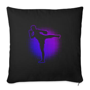 Boxeur thaïlandais féminin Boxe thaïlandaise Thaïboxe Hommes - Housse de coussin décorative 45 x 45 cm - noir - Devant
