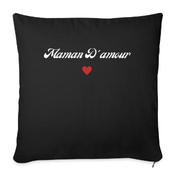 maman d'amour - Housse de coussin décorative 45 x 45 cm - noir - Devant