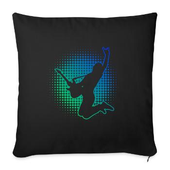 Guitariste électrique féminine - Housse de coussin décorative 45 x 45 cm - noir - Devant