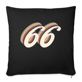 66th anniversary vintage - Sofa pillowcase 17,3'' x 17,3'' (45 x 45 cm) - black - Front