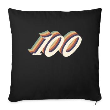 100th anniversary vintage - Sofa pillowcase 17,3'' x 17,3'' (45 x 45 cm) - black - Front