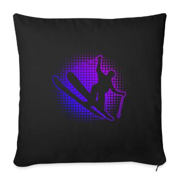 Ski acrobatique femmes Ski acrobatique hommes Slopestyle - Housse de coussin décorative 45 x 45 cm - noir - Devant