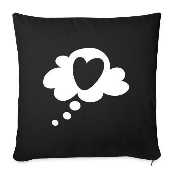 Heart Cloud Valentine's Day Love Love Wedding Love - Sofa pillowcase 17,3'' x 17,3'' (45 x 45 cm) - black - Front