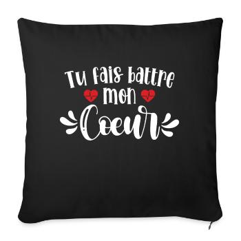 You Make My Heart Beat - Sofa pillowcase 17,3'' x 17,3'' (45 x 45 cm) - black - Front