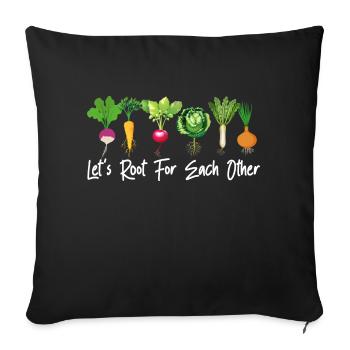 Funny Vegan Let's Root For Each Other - Sofakissenbezug 45 x 45 cm - Schwarz - Vorne