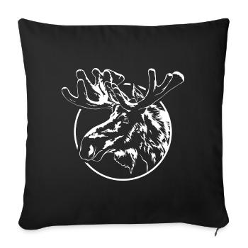 Elk Reindeer Animal Scandinavia Gift - Sofa pillowcase 17,3'' x 17,3'' (45 x 45 cm) - black - Front