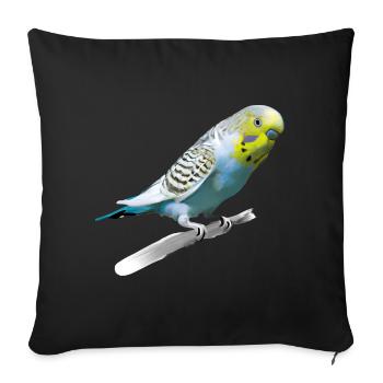 Perruche sucrée - Housse de coussin décorative 45 x 45 cm - noir - Devant
