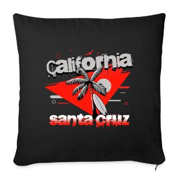 Santa Cruz California Surfing - Sofa pillowcase 17,3'' x 17,3'' (45 x 45 cm) - black - Front