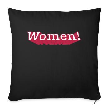 Women - Sofa pillowcase 17,3'' x 17,3'' (45 x 45 cm) - black - Front