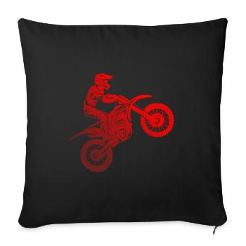 Dirt Bike Moto Motard Enfants Motocross - Housse de coussin décorative 45 x 45 cm - noir - Devant