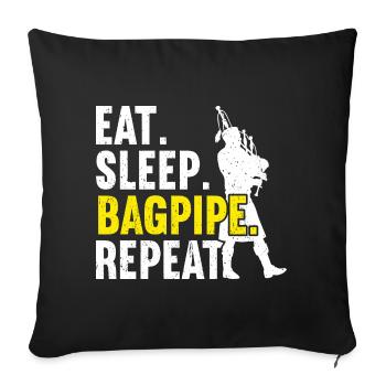 Bagpipe Bagpiper Bagpipes - Sofa pillowcase 17,3'' x 17,3'' (45 x 45 cm) - black - Front