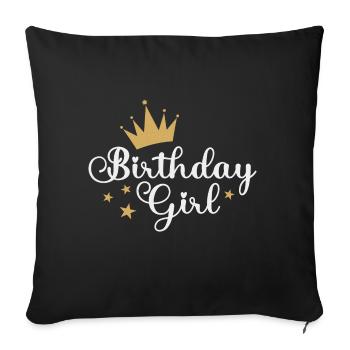 Fille d’anniversaire - Housse de coussin décorative 45 x 45 cm - noir - Devant