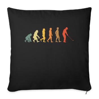 Golf Evolution vitage rétro - Housse de coussin décorative 45 x 45 cm - noir - Devant