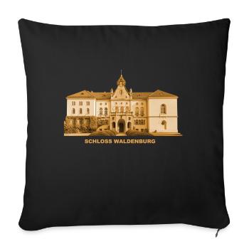 Waldenburg Castle Saxony Zwickau Pottery Town - Sofa pillowcase 17,3'' x 17,3'' (45 x 45 cm) - black - Front