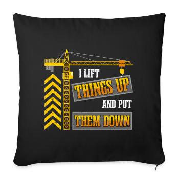 Crane Operator Construction - Sofa pillowcase 17,3'' x 17,3'' (45 x 45 cm) - black - Front
