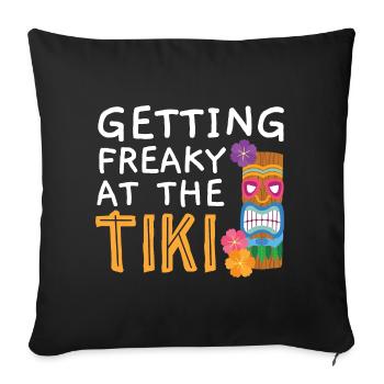 Go crazy at the Tiki Luau Party Tiki Bar - Sofa pillowcase 17,3'' x 17,3'' (45 x 45 cm) - black - Front