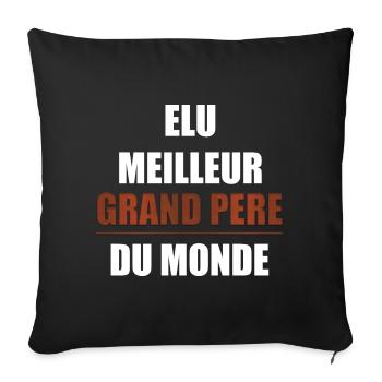 Elu meilleurs grand père du monde - Housse de coussin décorative 45 x 45 cm - noir - Devant