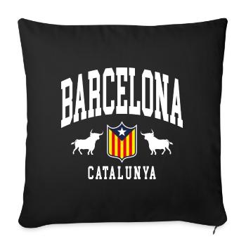 Barcelone - Housse de coussin décorative 45 x 45 cm - noir - Devant