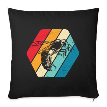 Hornisse Wespe Insekt Natur Retro - Sofakissenbezug 45 x 45 cm - Schwarz - Vorne
