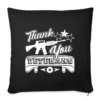 Veteran Thank You Veterans - Sofa pillowcase 17,3'' x 17,3'' (45 x 45 cm) - black - Front