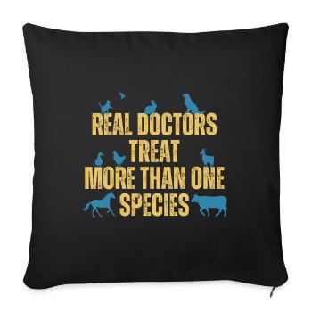 Funny Veterinarian Treat More Than One Species - Sofa pillowcase 17,3'' x 17,3'' (45 x 45 cm) - black - Front