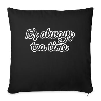 tea time - Housse de coussin décorative 45 x 45 cm - noir - Devant