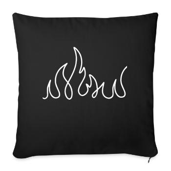 Fire illustration - Sofa pillowcase 17,3'' x 17,3'' (45 x 45 cm) - black - Front