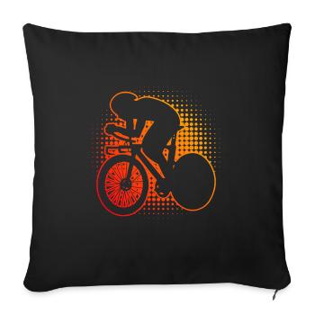 Cycliste de route Vélo de route Vélo de route Vélo de route Vélo de route - Housse de coussin décorative 45 x 45 cm - noir - Devant