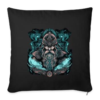 Viking Norseman: Design nordique élégant - Housse de coussin décorative 45 x 45 cm - noir - Devant