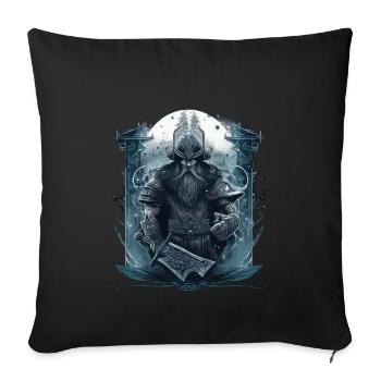 Viking Norseman: Design nordique élégant - Housse de coussin décorative 45 x 45 cm - noir - Devant