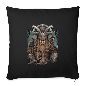 Viking Norseman: Design nordique élégant - Housse de coussin décorative 45 x 45 cm - noir - Devant