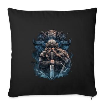 Viking Norseman: Design nordique élégant - Housse de coussin décorative 45 x 45 cm - noir - Devant