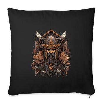 Viking Norseman: Design nordique élégant - Housse de coussin décorative 45 x 45 cm - noir - Devant