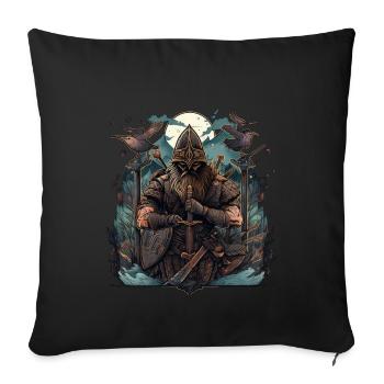 Wikinger Nordmann: Elegantes nordisches Design - Sofakissenbezug 45 x 45 cm - Schwarz - Vorne