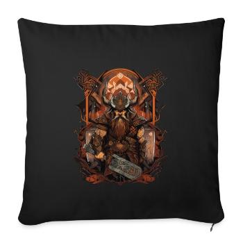 Viking Norseman: Design nordique élégant - Housse de coussin décorative 45 x 45 cm - noir - Devant