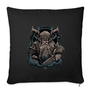 Viking Norseman: Design nordique élégant - Housse de coussin décorative 45 x 45 cm - noir - Devant