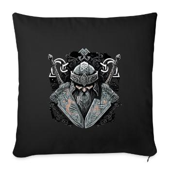 Wikinger Nordmann: Elegantes nordisches Design - Sofakissenbezug 45 x 45 cm - Schwarz - Vorne