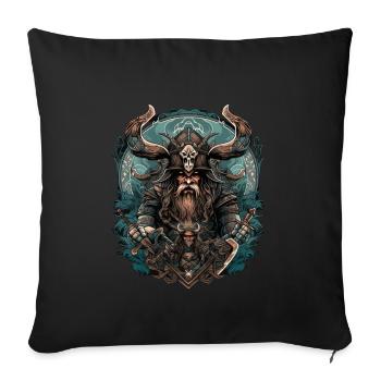 Viking Norseman: Design nordique élégant - Housse de coussin décorative 45 x 45 cm - noir - Devant