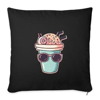 Tasse à café Lunettes de soleil Garniture - Housse de coussin décorative 45 x 45 cm - noir - Devant