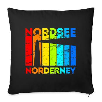 Norderney Nordsee Ostfriesische Insel Geschenk - Sofakissenbezug 45 x 45 cm - Schwarz - Vorne